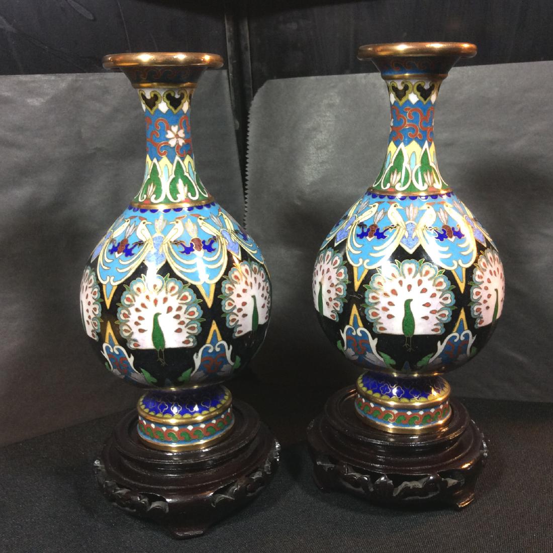 Pair of 1920's Cloisonne Vases (1 of 2)
