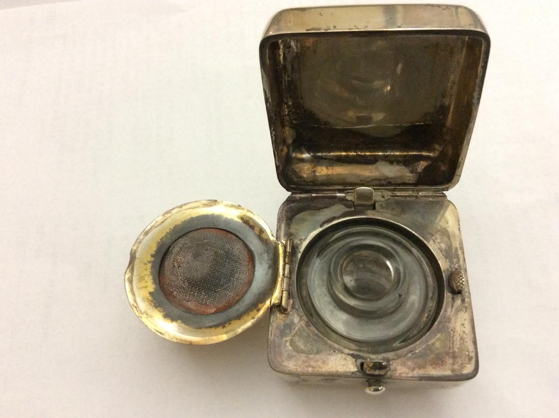 1850's Sterling Silver Portable Ink Well (1 of 5)