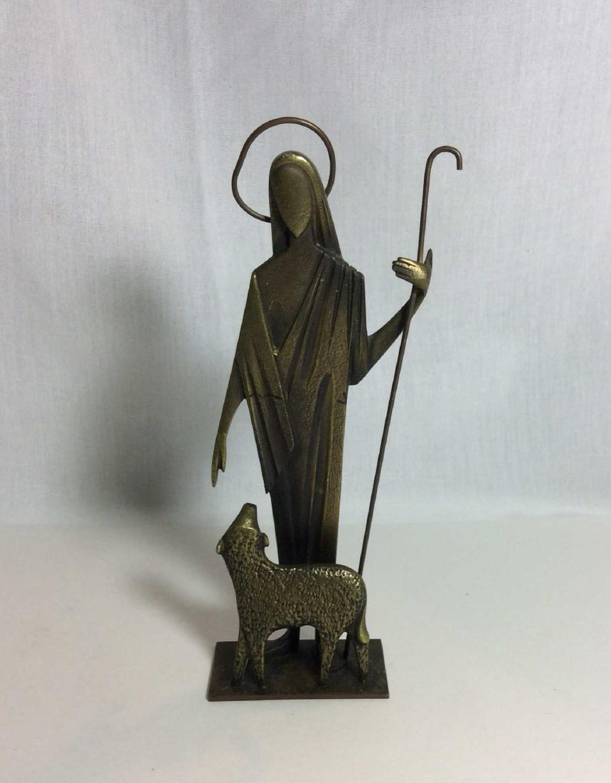 Hagenauer Statue- Shepard and Sheep: measures 8 1/2 by 3