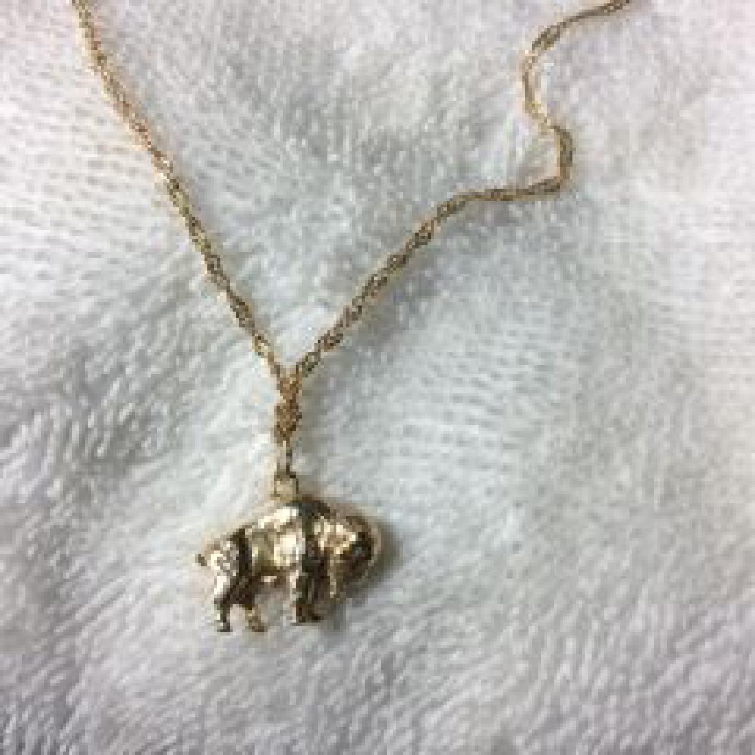 14kt Gold Chain & Buffalo Nugget Pendant (1 of 2)