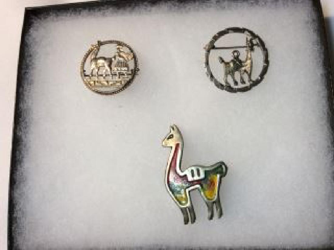3 Peruvian Silver Brooches (1 of 4)