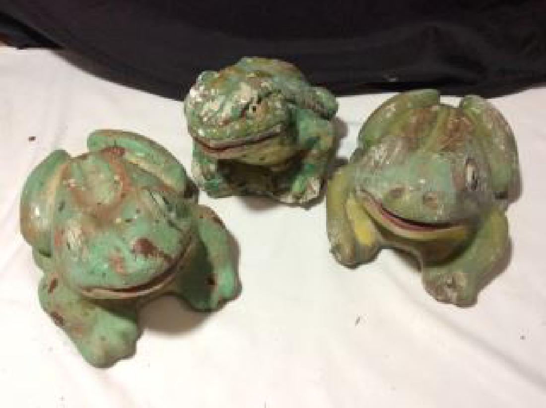 3 Concrete Frogs, Hand Painted (1 of 1)