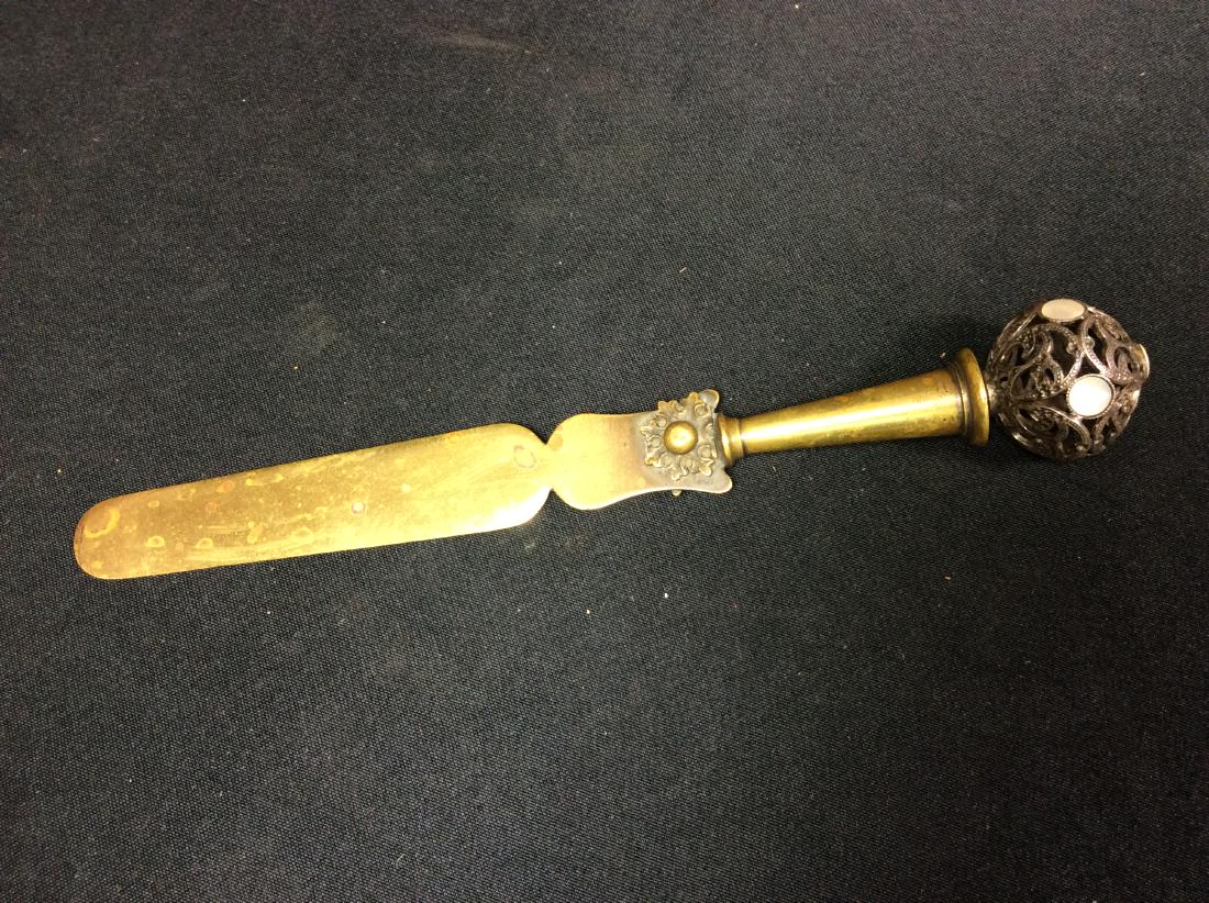 Royal Beer Scraper- Brass w/ Mother of Pearl Rare! Used: Rare! Used in a British gentlemans club.