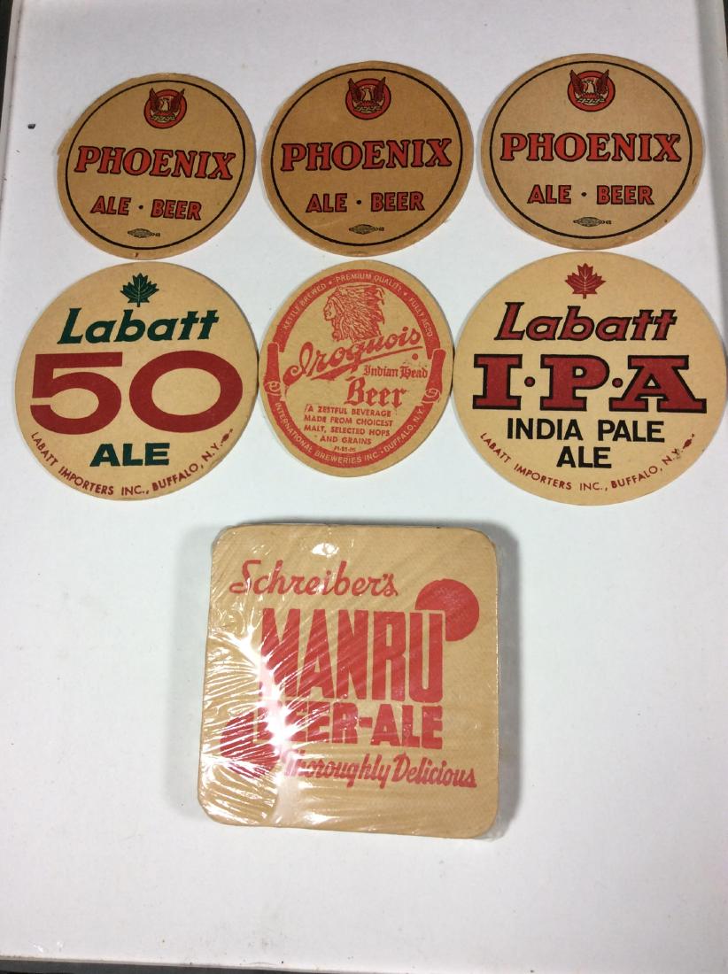 Beer Coasters- 8 Schreiber: 2 Labatt & 1 Iroquois