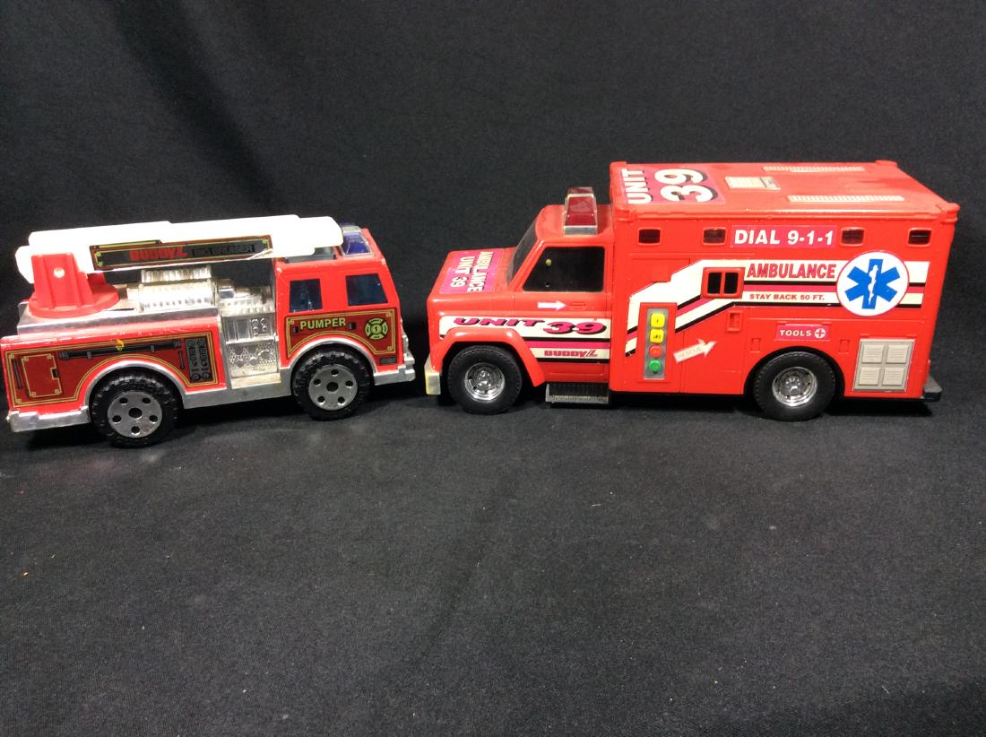 2 Buddy L Vehicles Ambulance _x000D_ Pumper: Ambulance Pumper