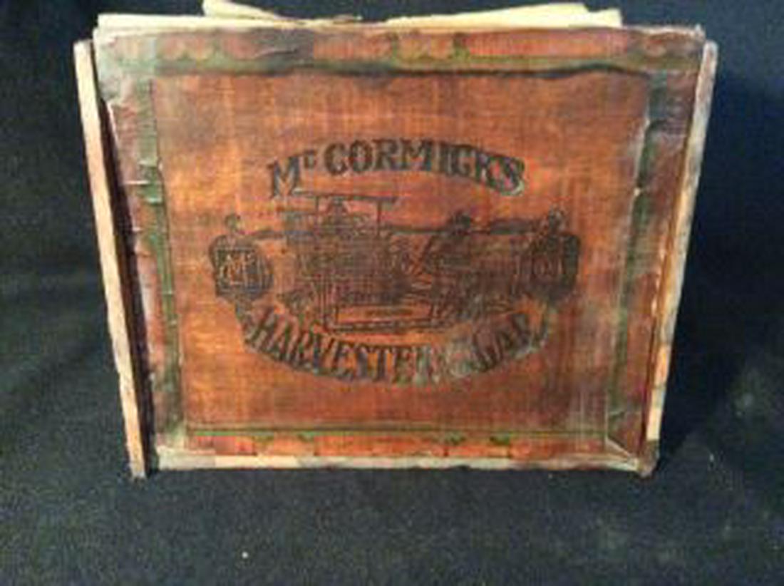 McCormick's Harvester Cigar Box- Early 7" accross by 6": 7" accross by 6" tall by 6" depth
