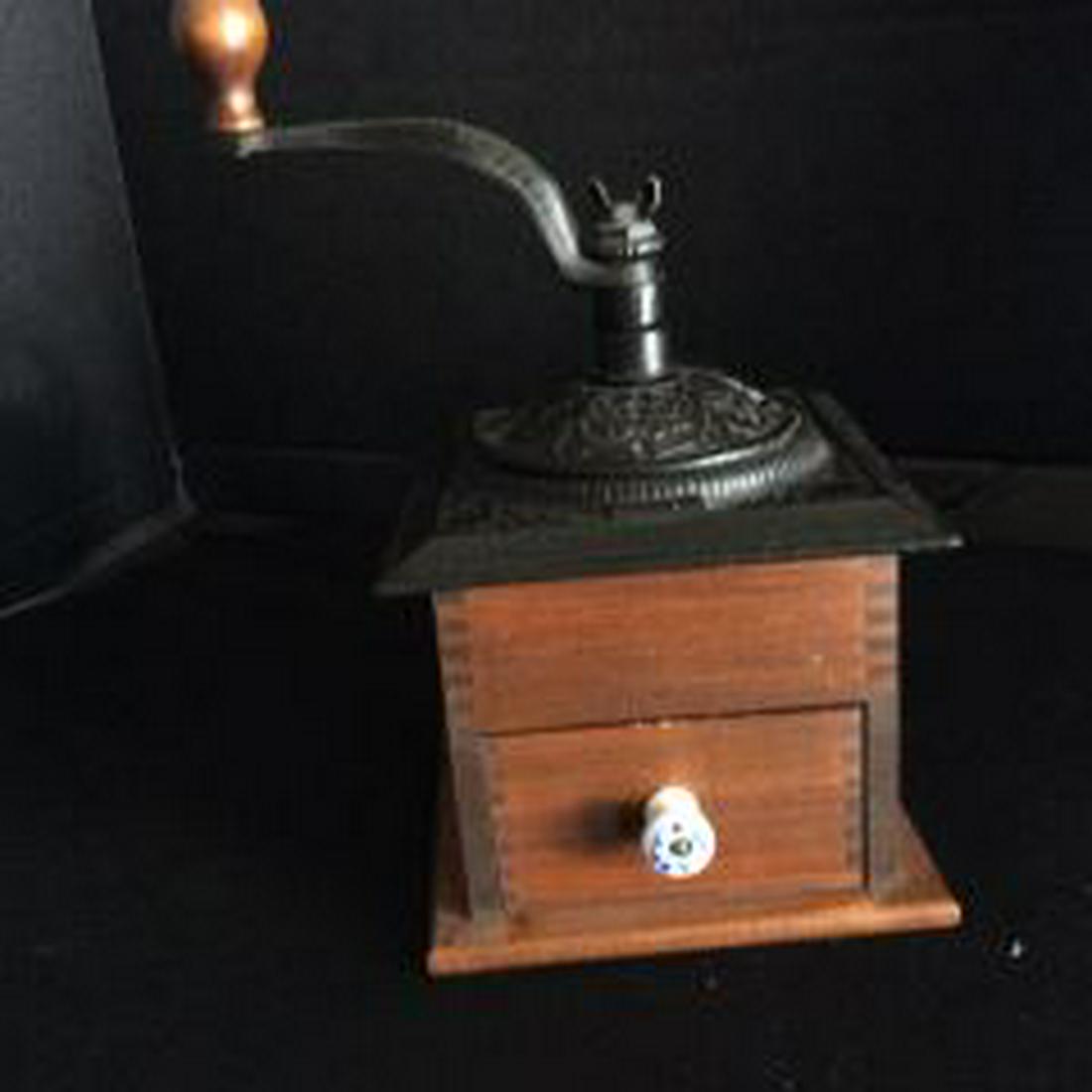 Cast Iron Top Coffee Grinder- Blue: .