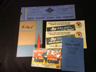 Blue Coal Calculator, 3 Ink Blotters - "The Shadow "The: "The Shadow" Radio Advertisement, North Western Hanna Fuel Co., The Story of Blue Coal