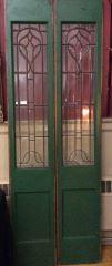 Beveled Leaded Glass Window Doors Tiger Oak, painted (1 of 10)