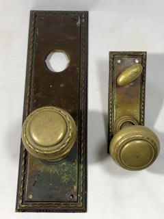 Commercial Grade Brass Doorknobs w. Plates Richmond Co.: Richmond Co. - 1892, this is for 1 door
