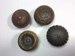 Brass Victorian Doorknobs (4) Very Ornate & each is: Very Ornate & each is over 100 years old