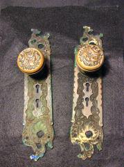 Victorian Brass Door Knobs (2) Belfort RHC #1254 (1 of 9)