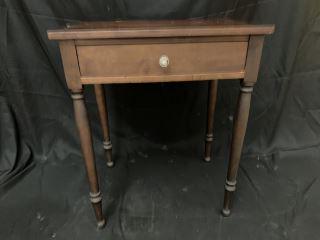 Early American Mahogany Single Drawer Stand H 28 1/2 x (1 of 3)
