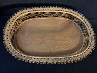 Early Hand woven Wicker Tray H 3 L16 1/2 D 11 1/2 (1 of 5)