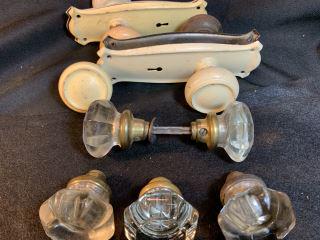 Early Glass & Brass Doorknobs Several sets (1 of 5)