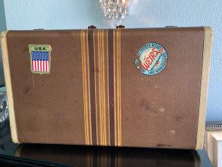 Kleber Luggage Stripped Suitcase has org handle: has org handle