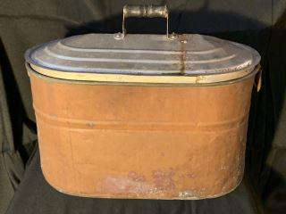Copper Boiler Wooden Handle & Metal Lid, has side (1 of 5)