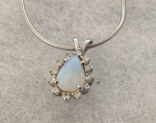 Diamonds in 14kt Gold & Opal Center Necklace is 14kt (1 of 5)