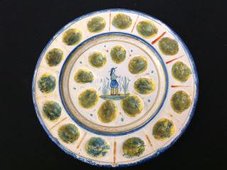 Quimper Egg Serving Dish org signed piece, 10" (1 of 6)