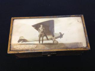 Lindberg Tobaco Box Charles Lindberg picrure, measures (1 of 10)
