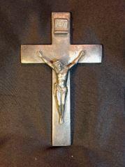 Crucifix - Metal Wall Hanging Cross measures 10" x 6" (1 of 4)