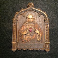 Syroco Wood Sacred Heart Jesus Plaque This is an early (1 of 5)