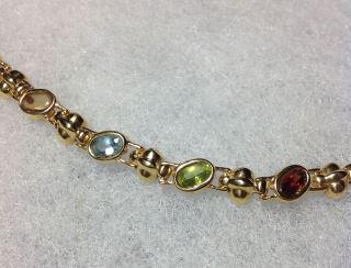 14kt Gold Bracelet Semi-Precious Stone Tennis Bracelet (1 of 7)