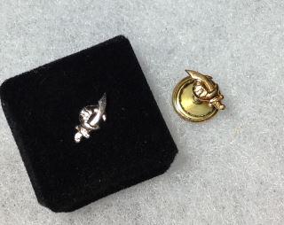14kt Gold Ismalia Tie Pins 1 is White Gold & the other (1 of 3)