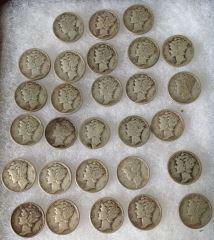 Silver Mercury Head Dimes (28) 28 total (1 of 6)