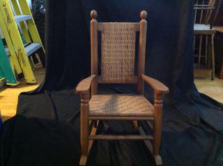 Child's Primitve Rocker measures 27.5" tall by 11.5": measures 27.5" tall by 11.5" depth by 16" wide