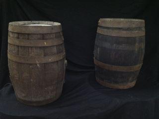 Primitive Kegs (2), 1 with Cork Bigger measures 21": Bigger measures 21" tall & the other is 20" tall