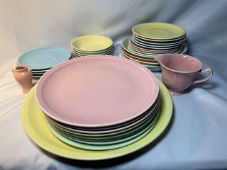 Shenandoah Pastel Dishes Made in USA, 8 plates, 1 (1 of 5)
