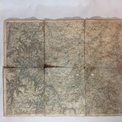 WWI German Map w/ Cloth Back measures 11" tall x 14" (1 of 3)