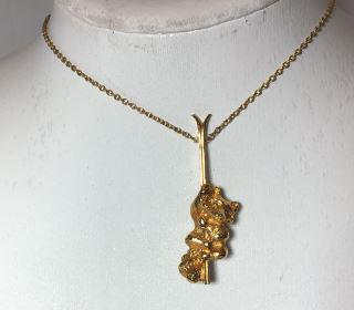 Winter Olympics Raccoon Pendant - Lake Placid Crafted: Crafted in 24kt Gold electroplate by Franklin Mint