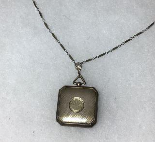Sterling Necklace & Locket w/ Photos dated 1938, Unique: dated 1938, Unique Linked Necklace