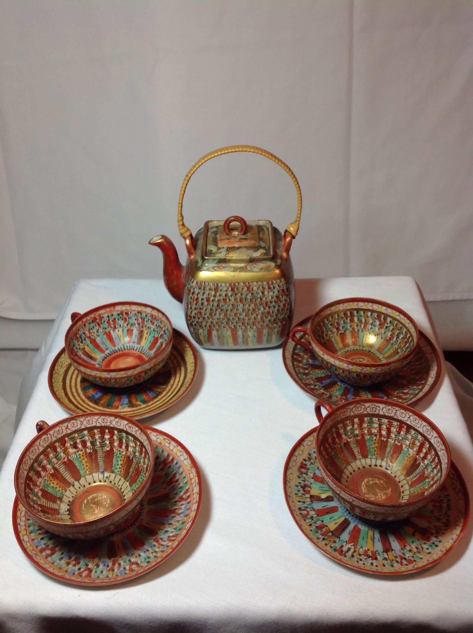 Japanese Tea Set  One saucer has a chip (1 of 9)