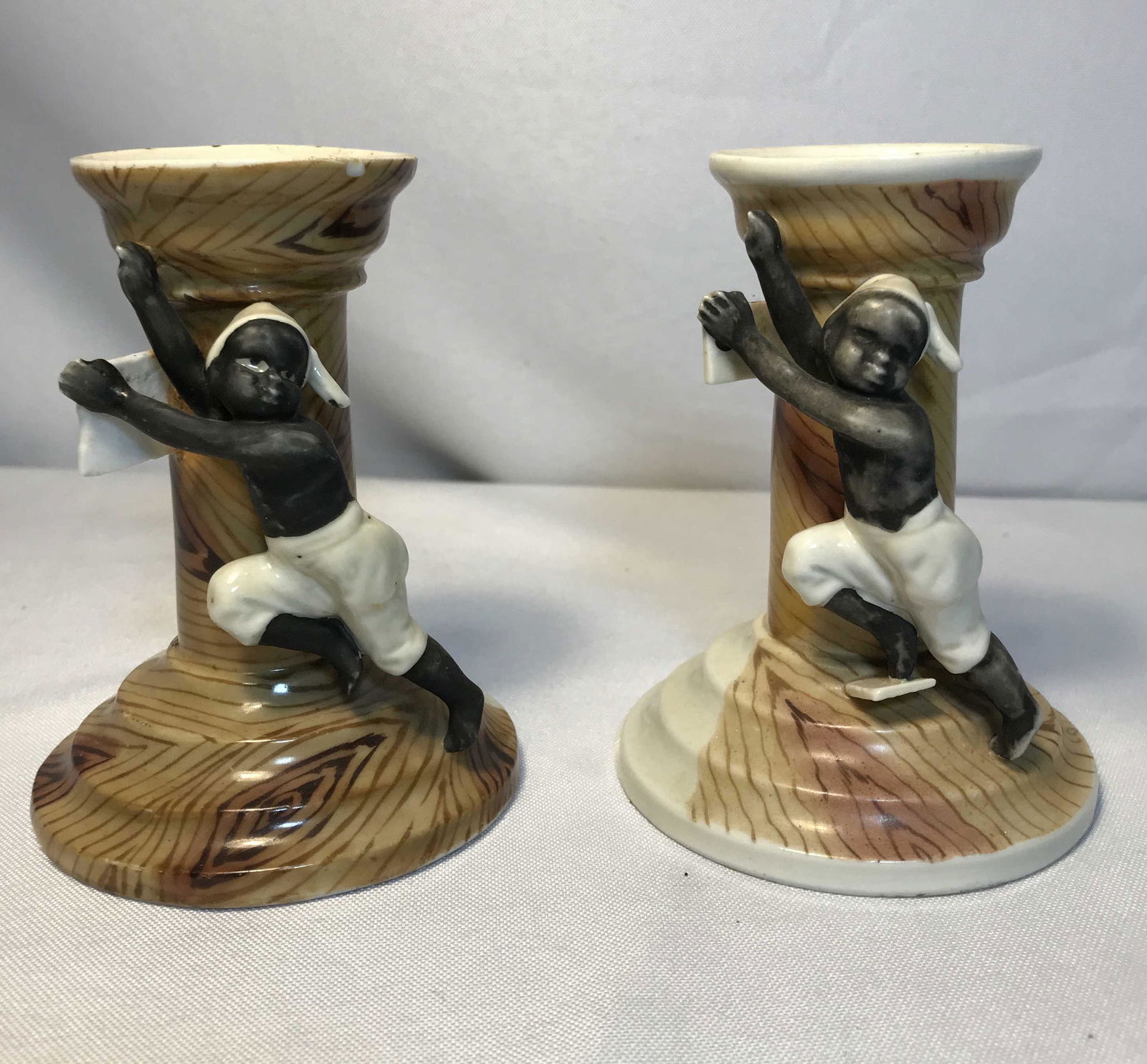 RARE Black Americana Candleholders (Pair) . (1 of 5)