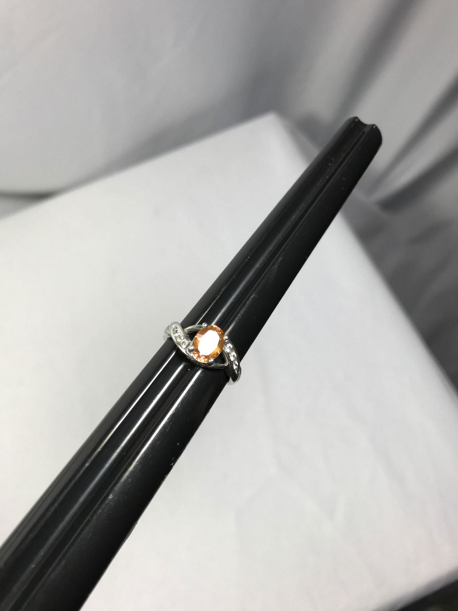 Sterling Ring w/ Orange Topaz Gemstone size 6 (1 of 5)