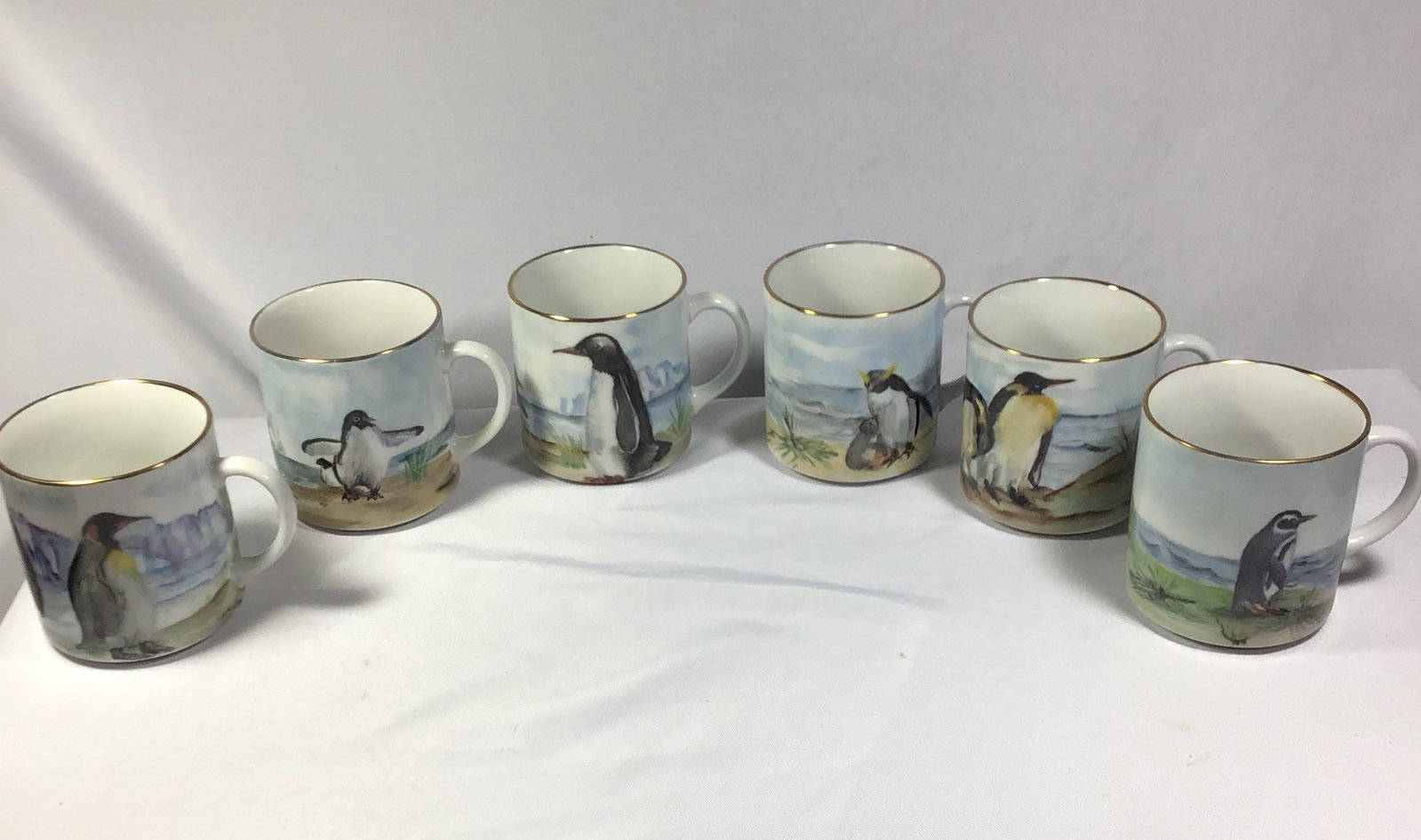 Hand Painted Penguin Coffee Mugs (6) made in Germany: made in Germany
