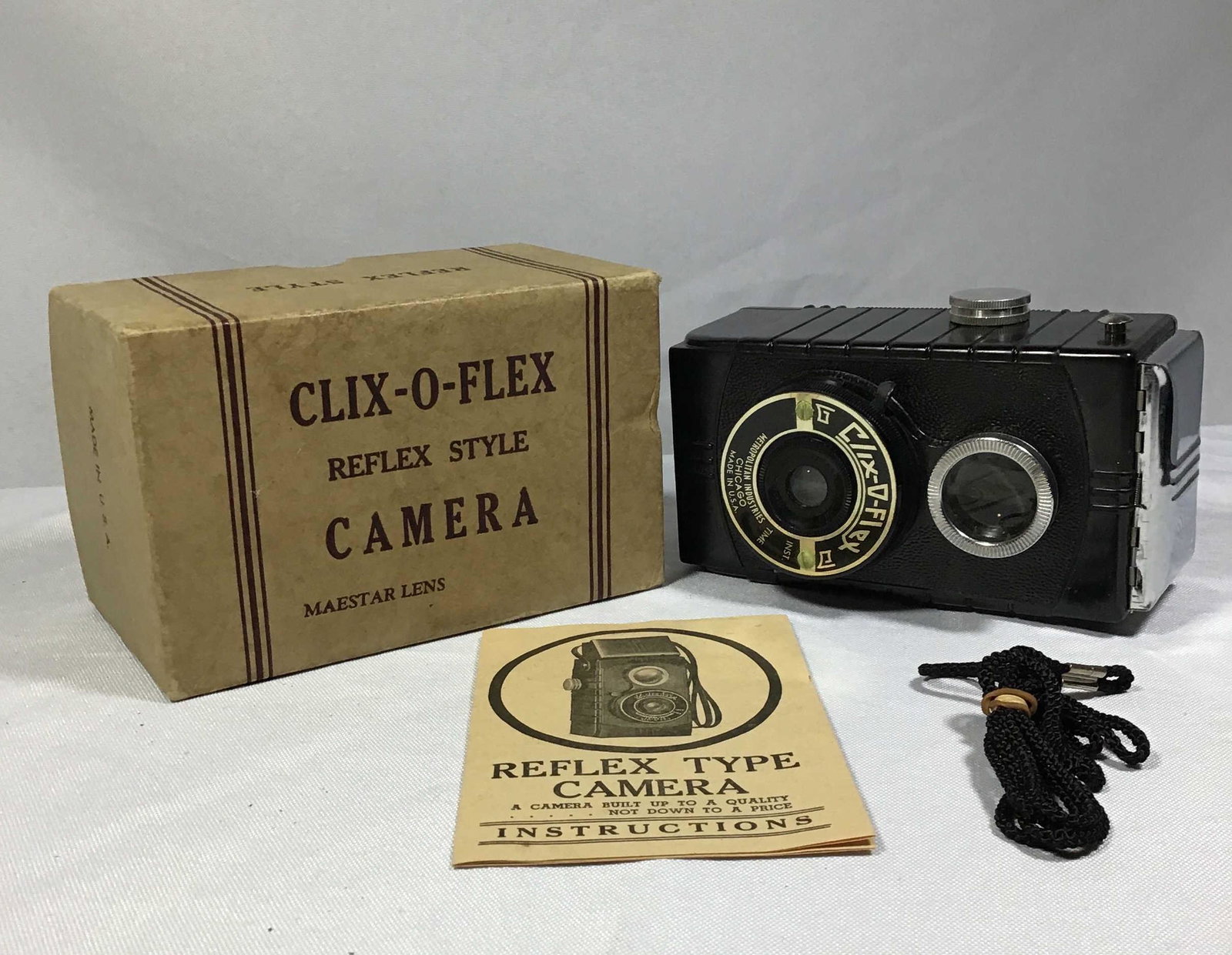 Clix-O-Flex Reflex style Camera 5.5â€x3.5â€x3â€ org.: org. box & paperwork