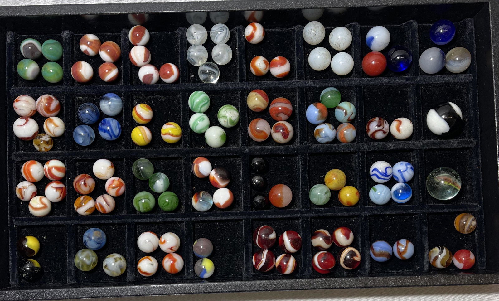 110 Machine Made Marbles Assortment of Colors: .