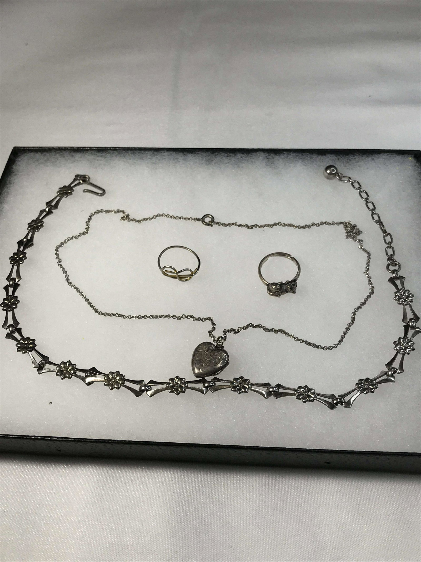 Sterling Collection : locket , necklace and rings size: size 5
