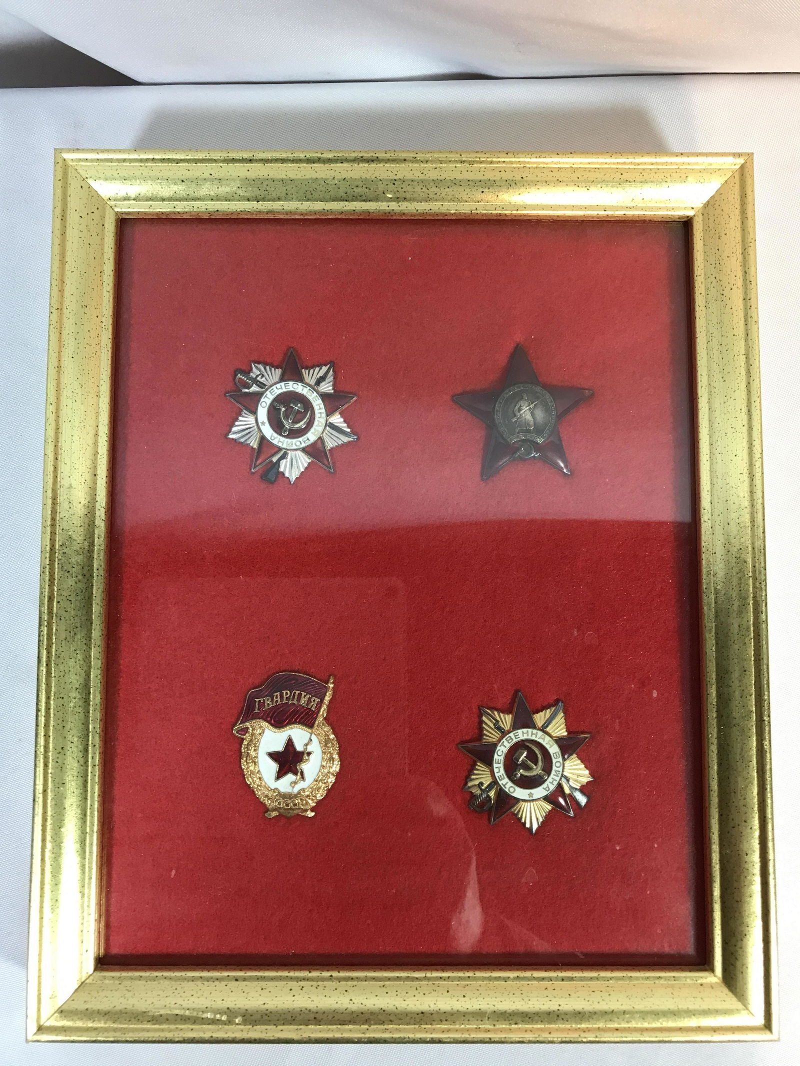 Early Russian Service Pins frame is 11 x 9 all pins are (1 of 6)