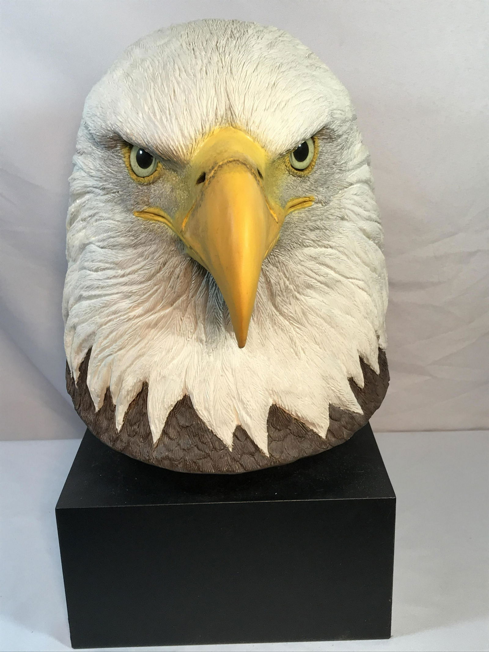 American Bald Eagle Head Statue w Stand total height of (1 of 5)