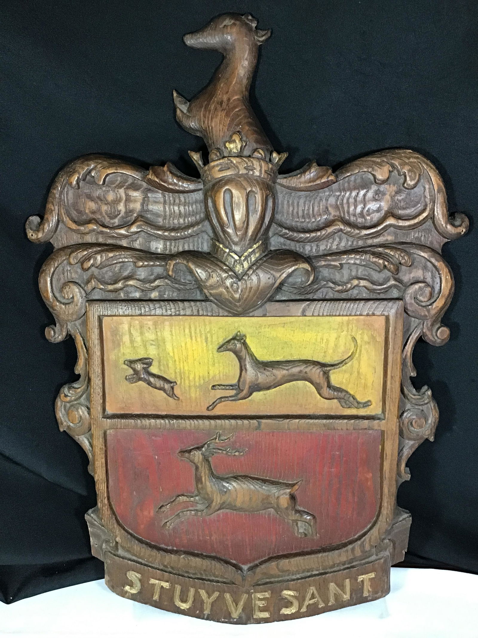 Stuyvesant Hand Carved wall plaque 28in x 20in (1 of 5)