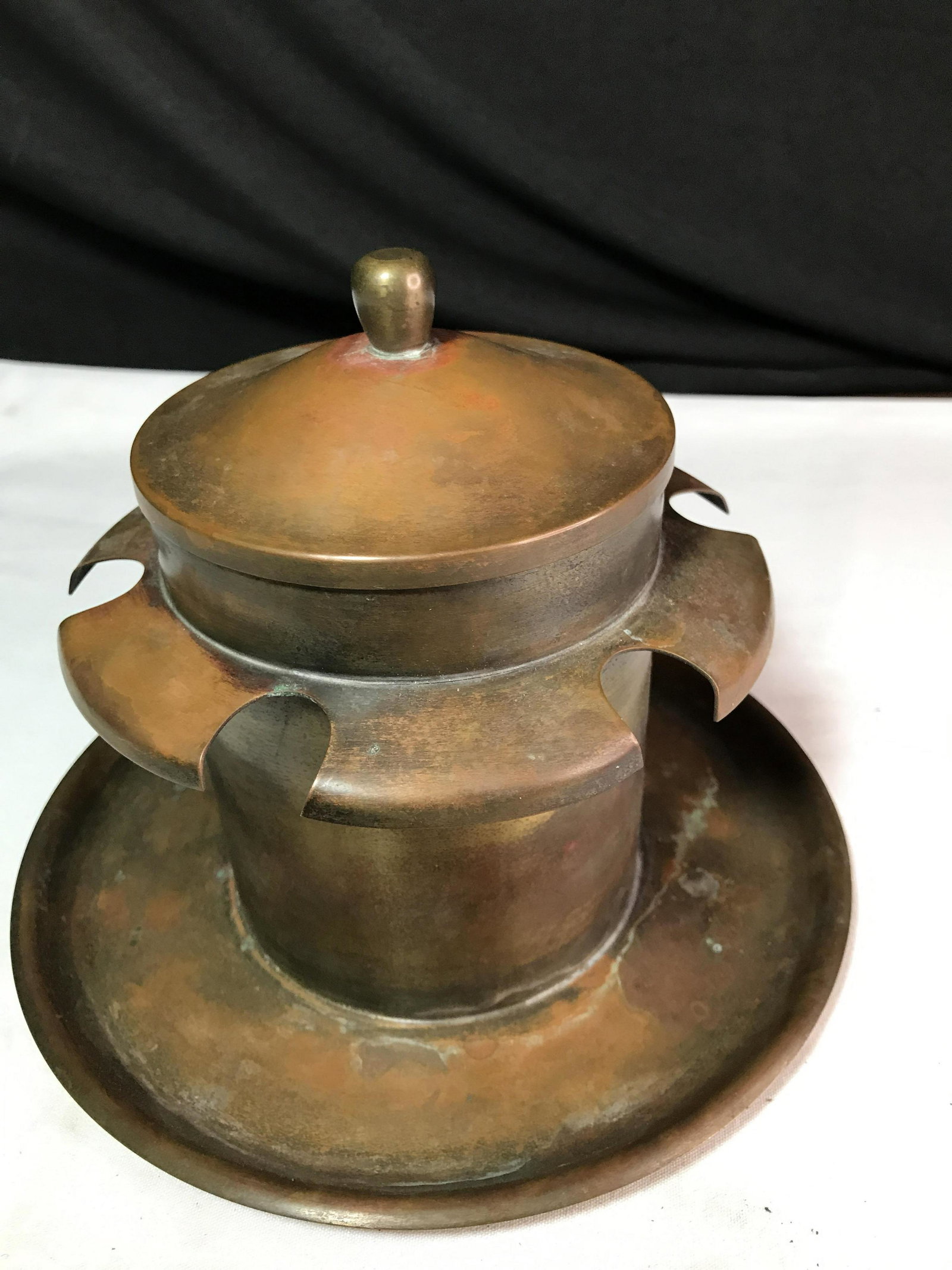 Roycroft Ink Well w Pen Holders .: .
