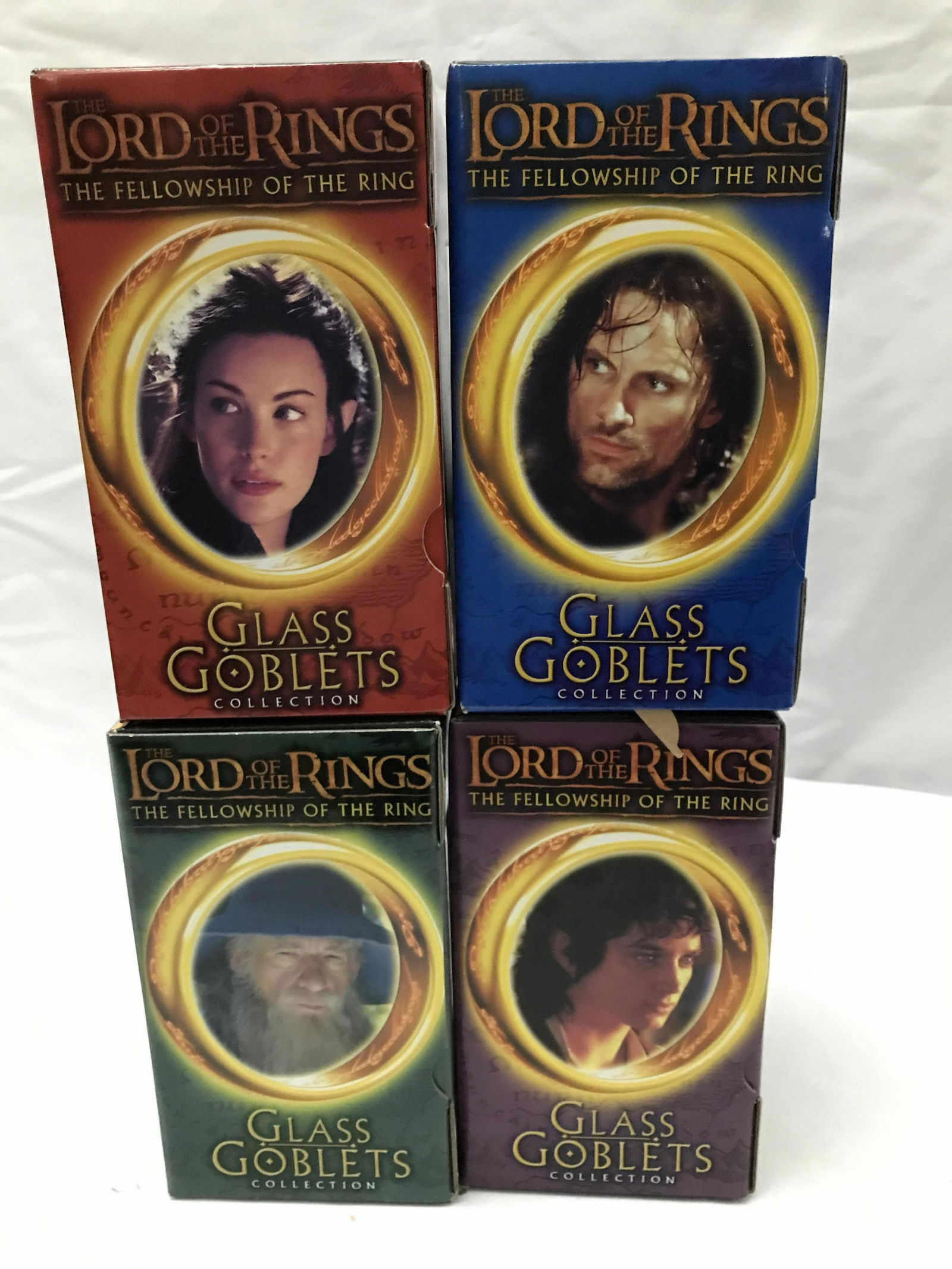 The Lord of The Rings Glass Goblets Collection complete: complete set in the boxes