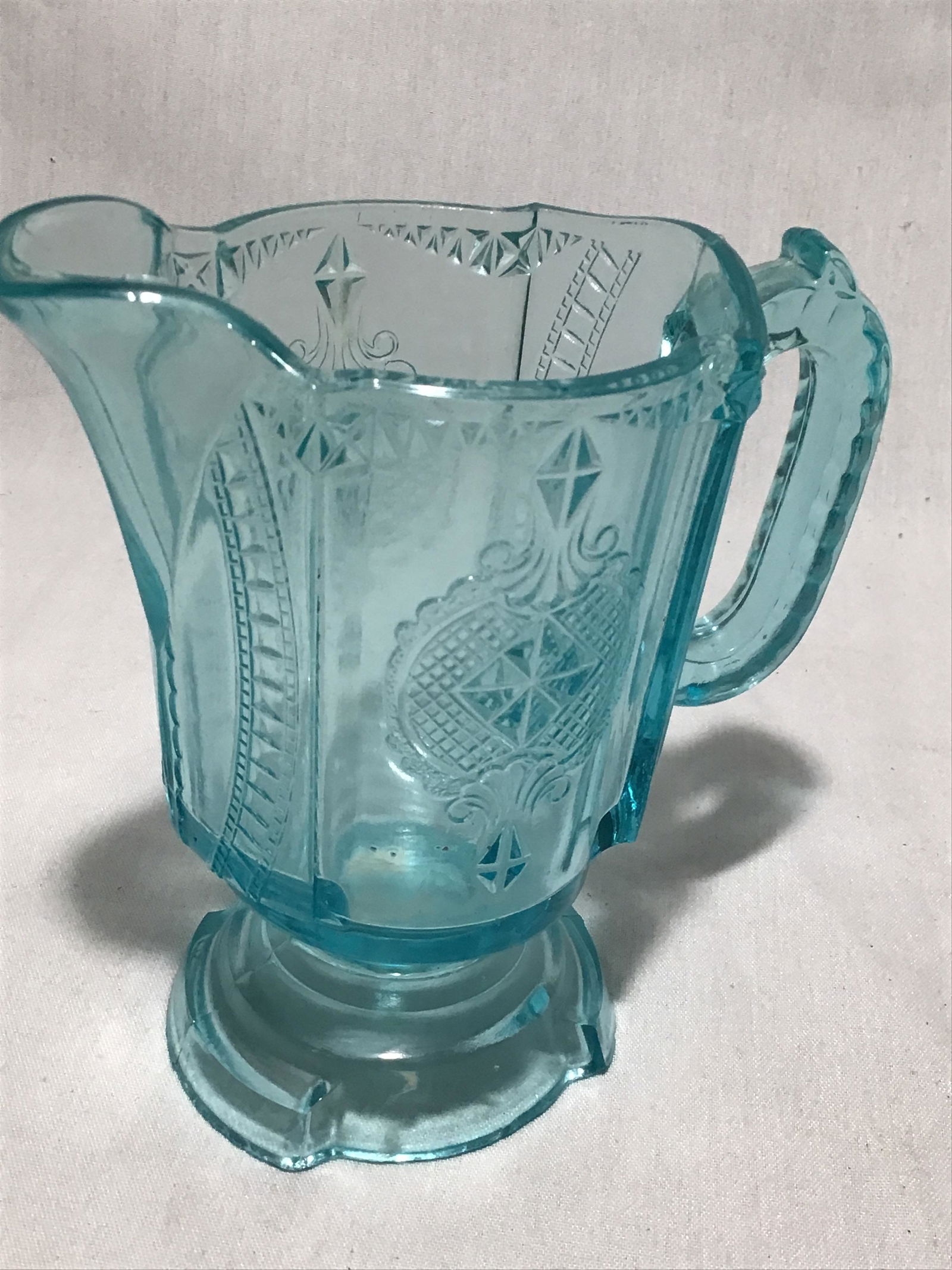 Vintage Blue Glass Miniature water Glass 5.5in all (1 of 5)