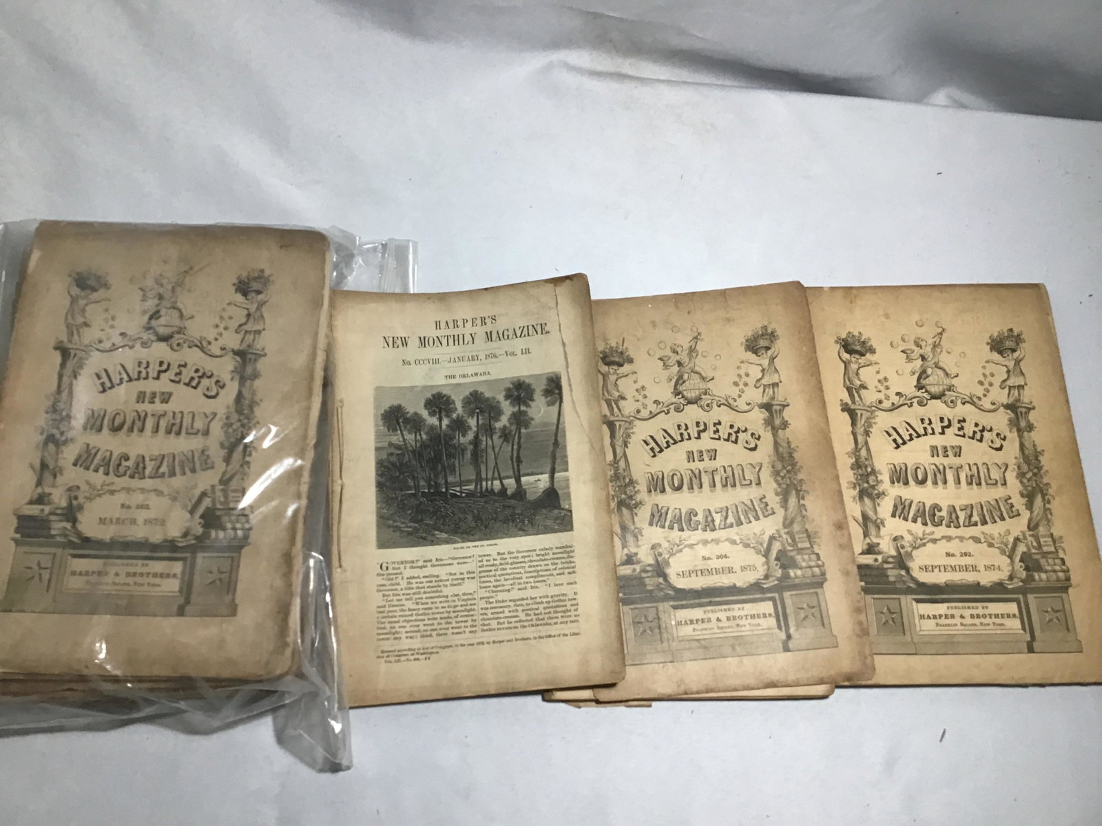 Harpers New Monthly Magazines 1870â€™s Approx 13 issues: Approx 13 issues