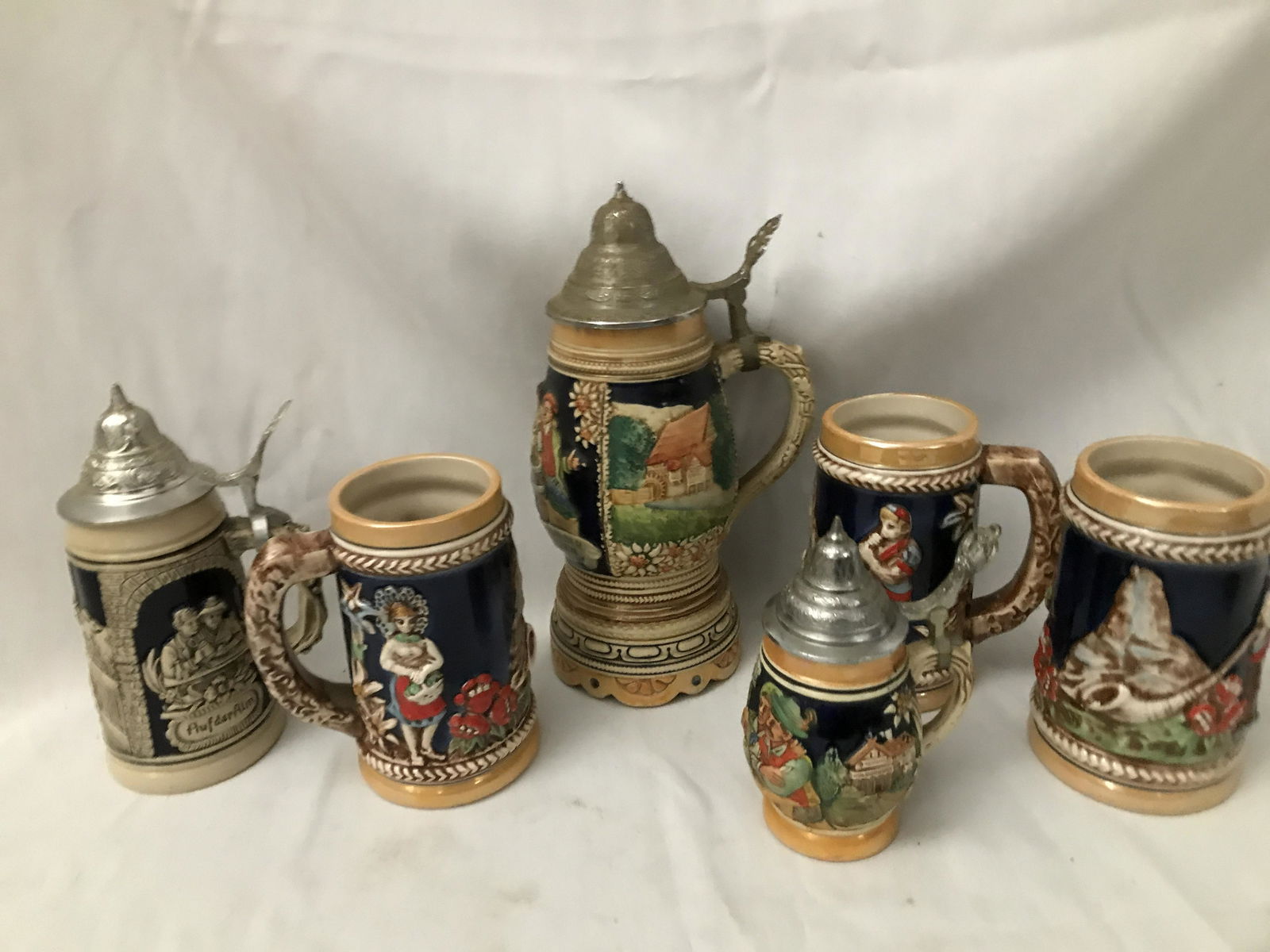 Steins and Beer Mug Drinkers Lot 6 pieces total (1 of 5)